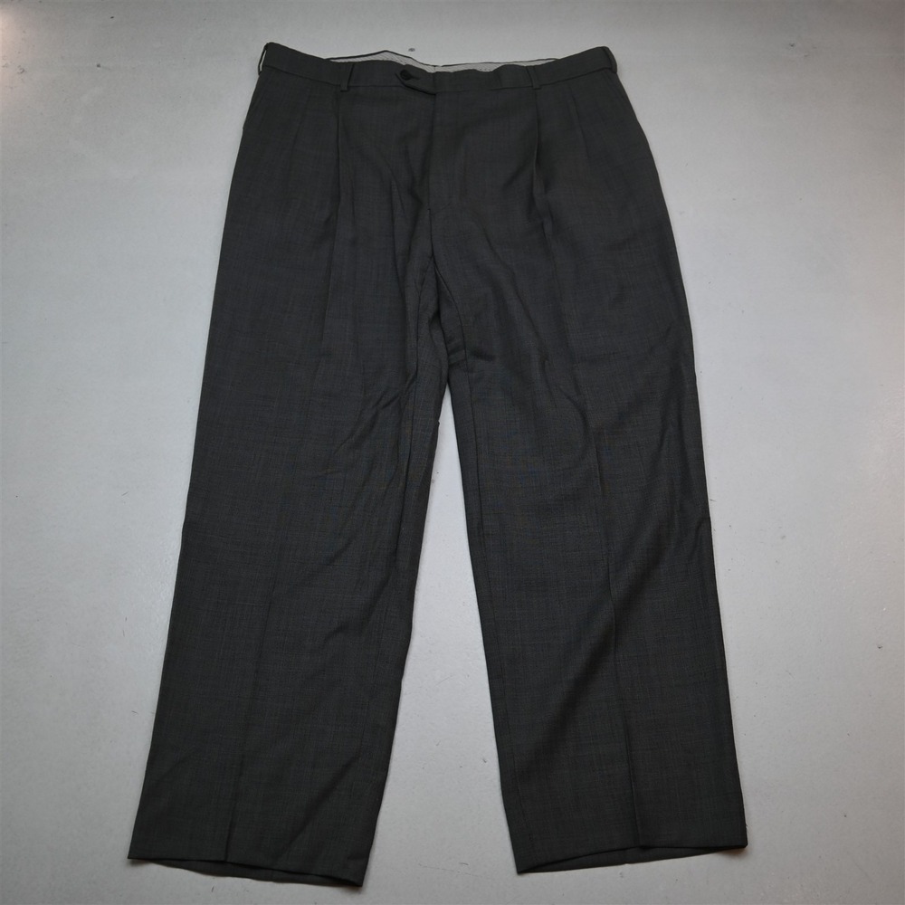 Ballin 38x32 Gray 100% Wool Pleated‎ Classic Dress Mens Pants